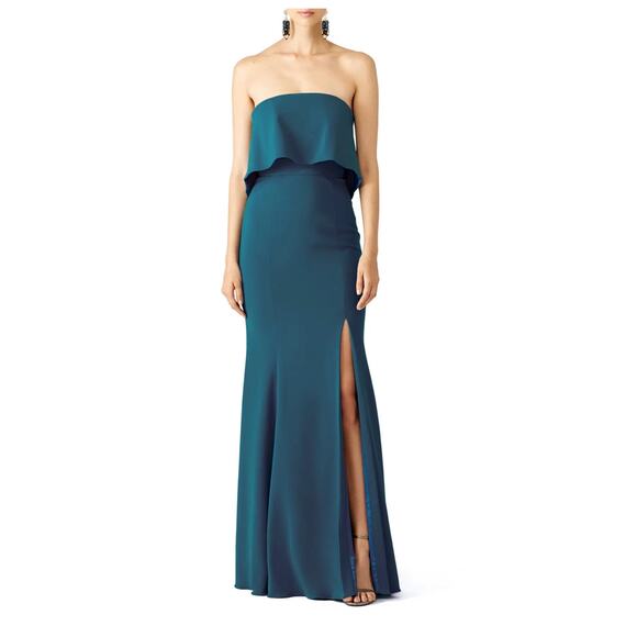 Jay Godfrey Teal Clarke Gown 6 - Picture 1 of 10